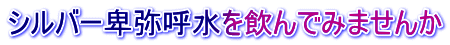 シルバー卑弥呼水を飲んでみませんか