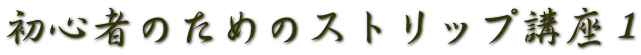 初心者のためのストリップ講座１